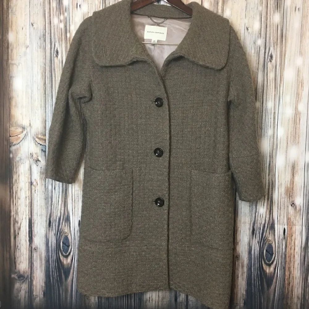 Banana Republic | Wool 3/4 Sleeve Long Dress Coat